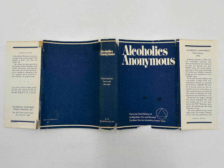 Alcoholics Anonymous Third Edition First Printing from 1976 with ODJ