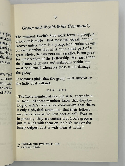 The AA Way of Life: As Bill Sees It - 5th Printing from 1974