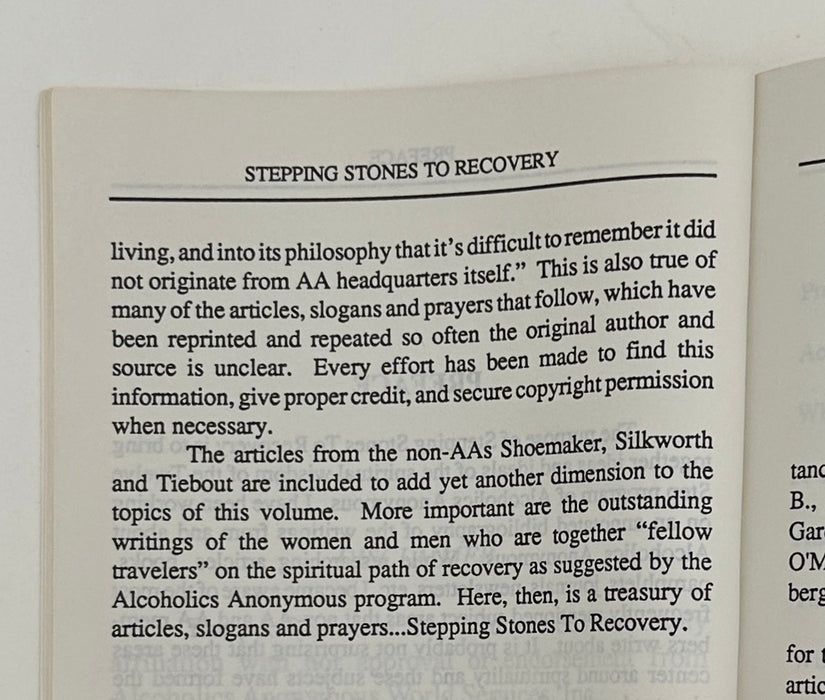 Signed - Stepping Stones to Recovery by Bill Pittman - 1988