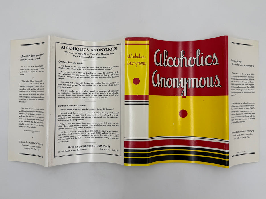 Alcoholics Anonymous First Edition Reprint by CTM - 1992