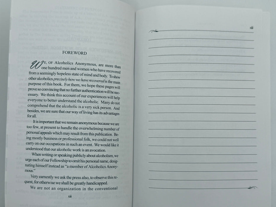 The Anonymous Press Workbook Edition of Alcoholics Anonymous - Second Edition