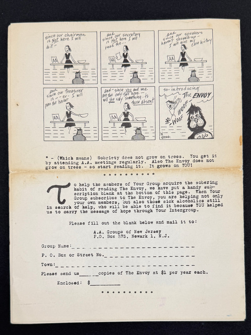 The Envoy Vol. I No. 5 — April 1966 — Newark, New Jersey A.A. Newsletter