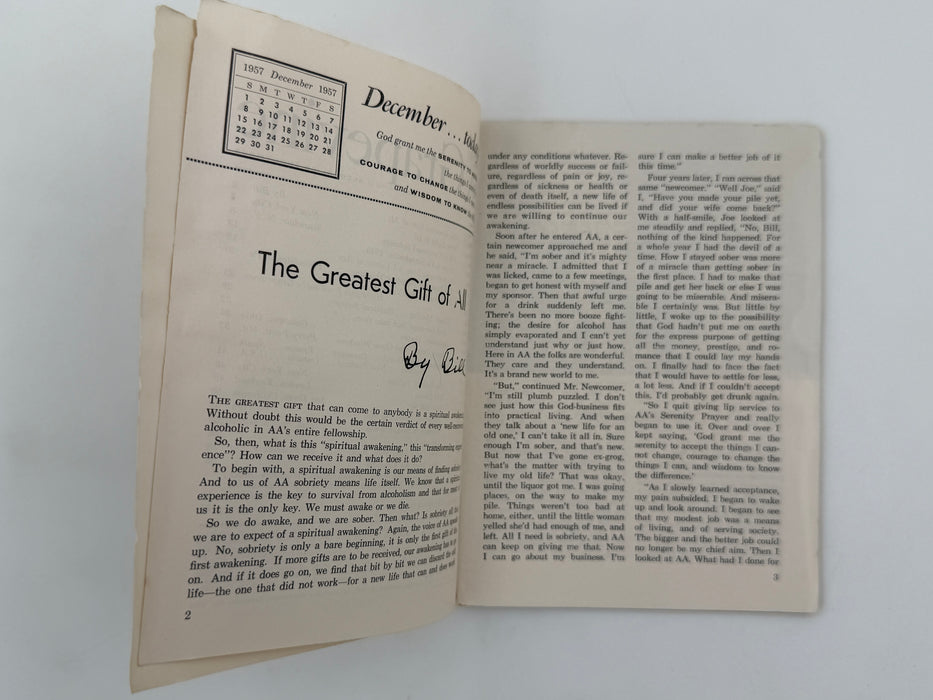 AA Grapevine from December 1957 - The Greatest Gift of All by Bill