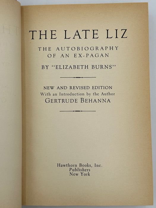 The Late Liz by Elizabeth Burns Recovery Collectibles