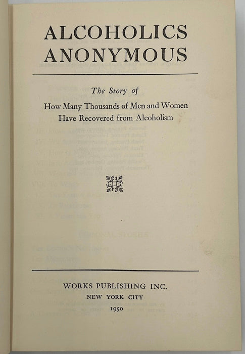 Alcoholics Anonymous — First Edition, Thirteenth Printing (February 1950) With Original Dust Jacket