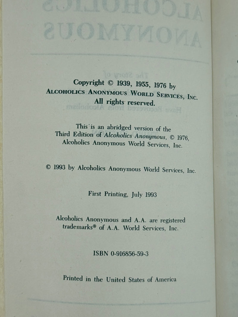 Pocket Edition AA Big Book and Twelve and Twelve - First Printings
