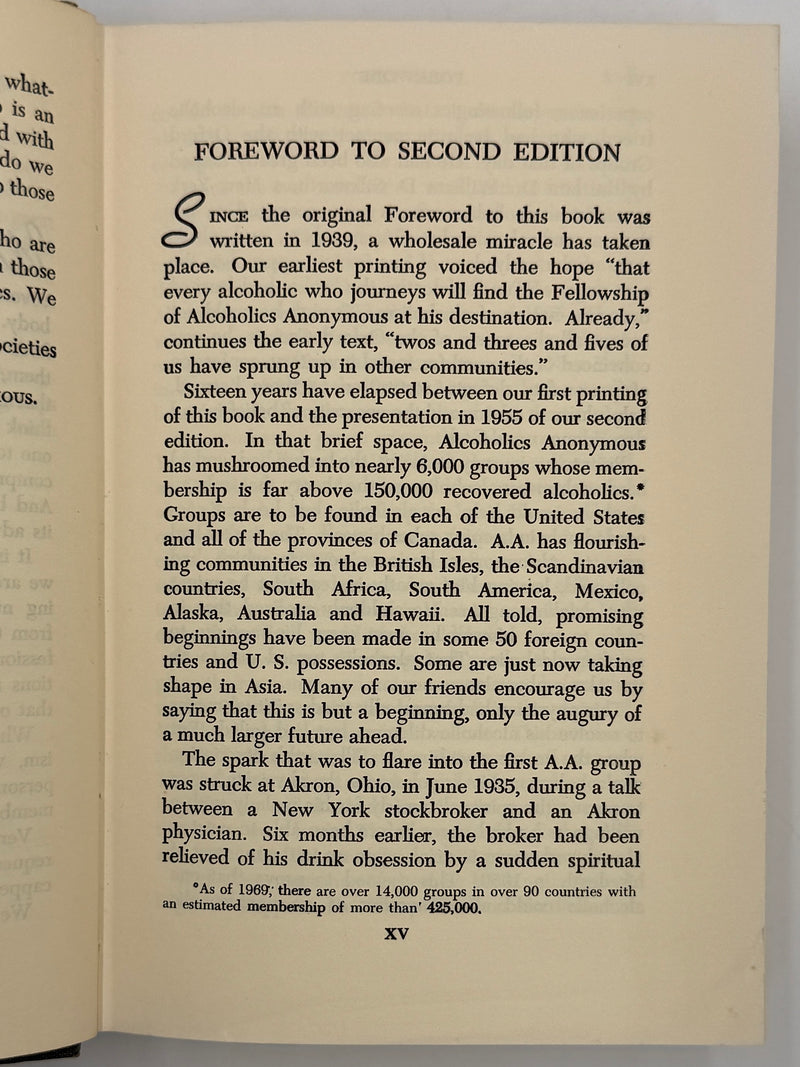 Alcoholics Anonymous Second Edition Big Book 10th Printing from 1969 with ODJ
