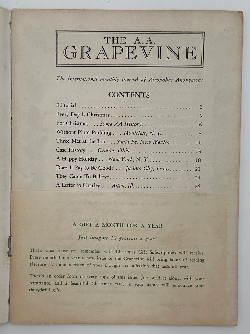 AA Grapevine December 1952