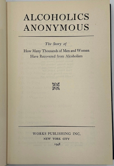 Alcoholics Anonymous — First Edition, Twelfth Printing (October 1948) with Original Dust Jacket