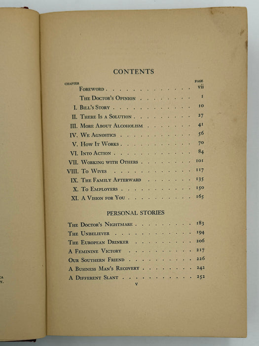 Alcoholics Anonymous — First Edition, First Printing (1939) | Reproduction Dust Jacket