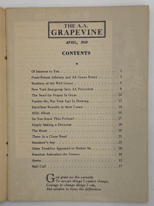 AA Grapevine from April 1950 Recovery Collectibles