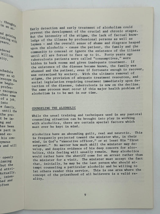 ALCOHOLISM: A GUIDE FOR THE CLERGY - THE NATIONAL COUNCIL ON ALCOHOLISM