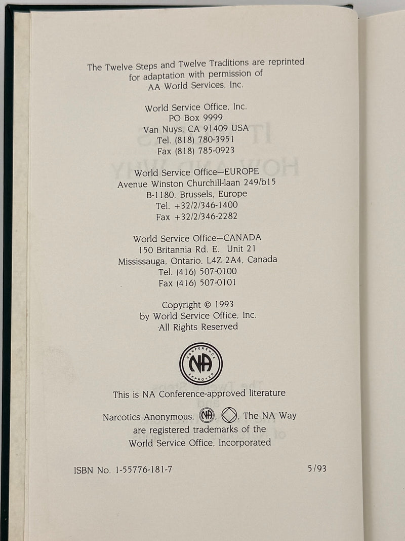 It Works: How and Why — Narcotics Anonymous — First Printing 1993 — ODJ