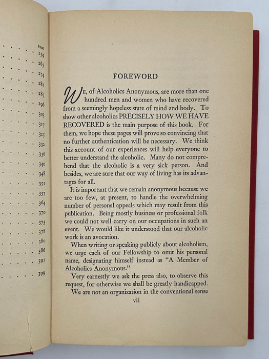 Alcoholics Anonymous First Edition First Printing from 1939 - RDJ