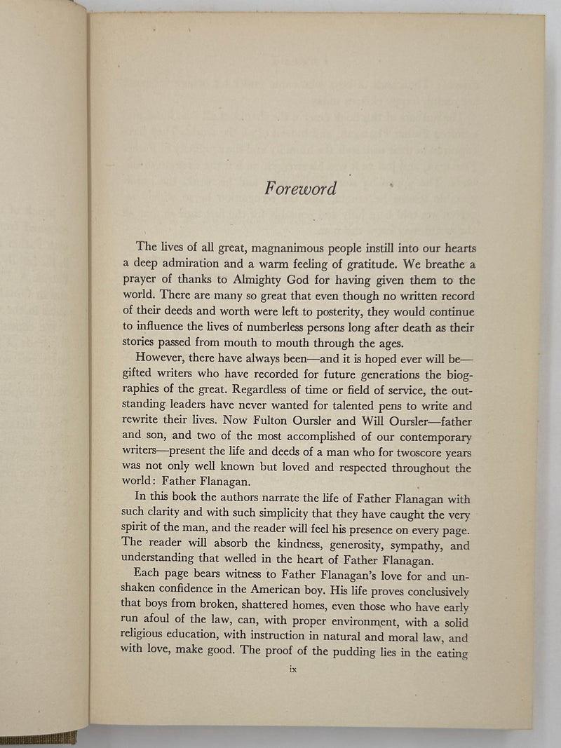 Father Flanagan of Boys Town by Fulton Oursler and Will Oursler