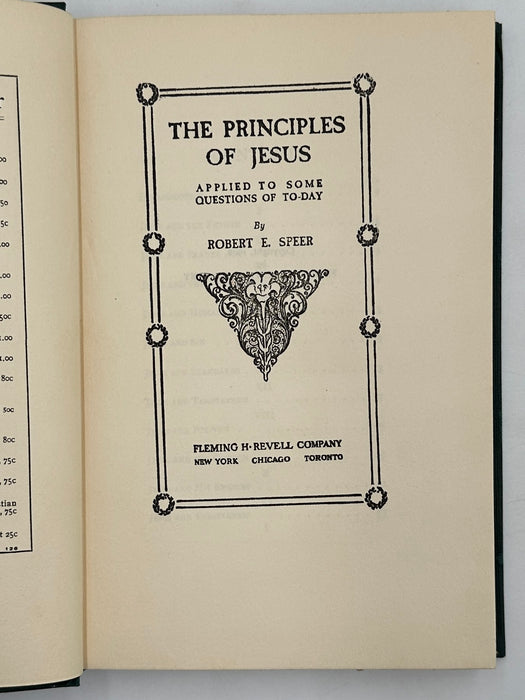 The Principles of Jesus (The Four Absolutes) by Robert E. Speer - 1902