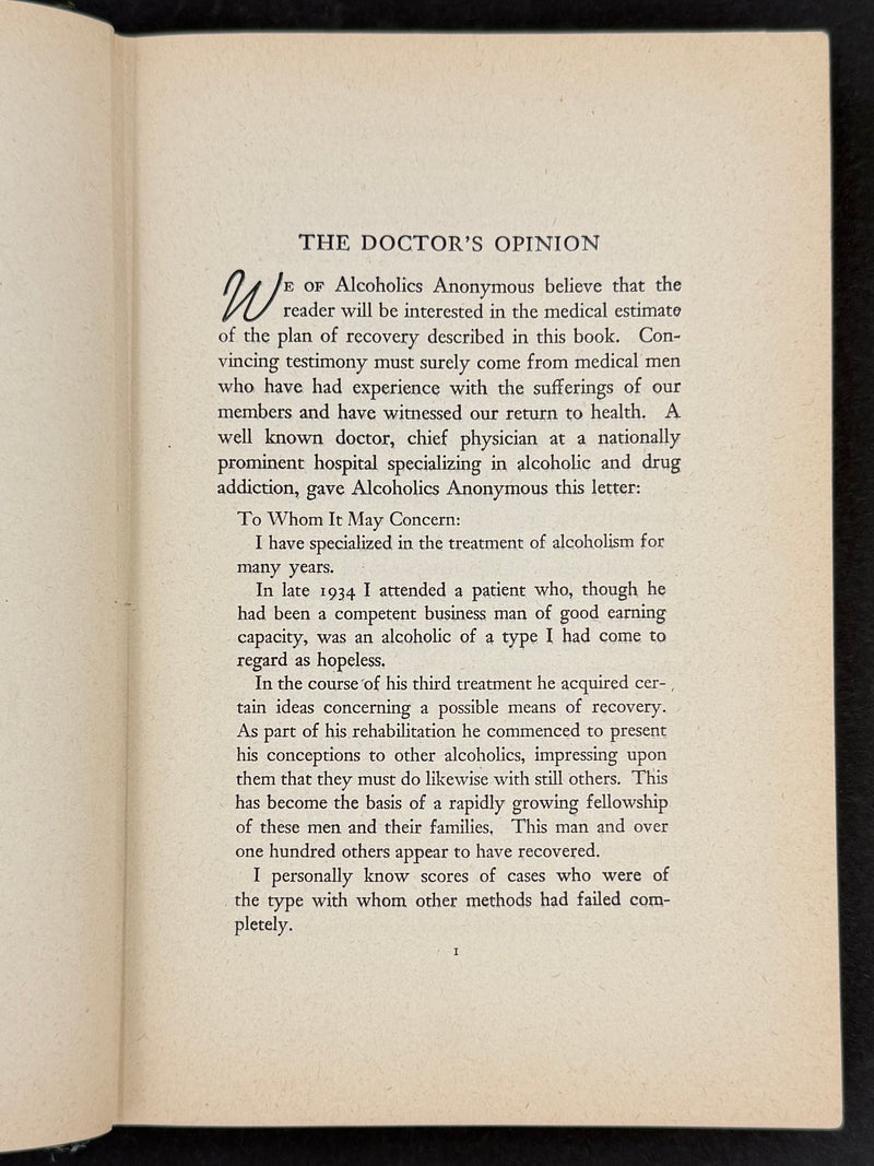 Alcoholics Anonymous — First Edition, Seventh Printing — January 1945