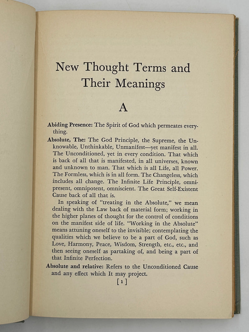 New Thought Terms and Their Meanings by Ernest Holmes - 1942 Recovery Collectibles