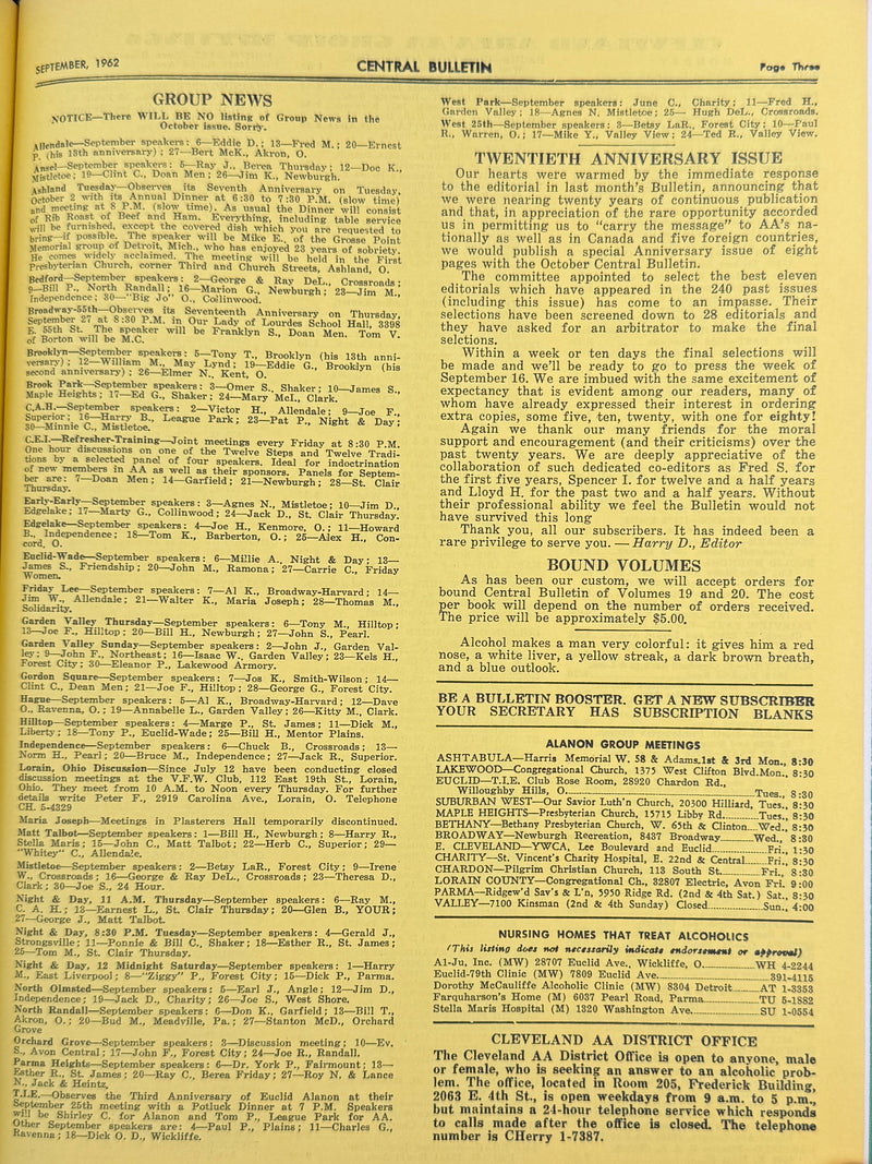 The Cleveland Central Bulletin Collection — Original Bound Volumes, 1942–1962
