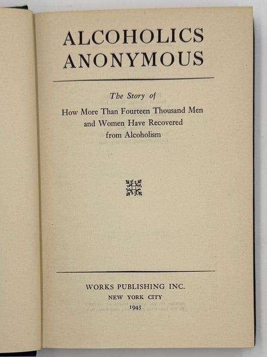 Alcoholics Anonymous First Edition 8th Printing from February 1945 - RDJ