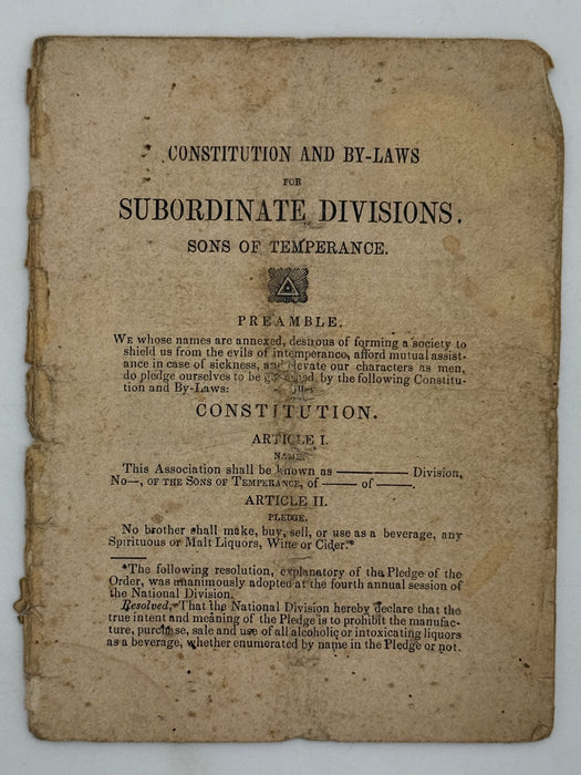 Set of Three Early Sons of Temperance Publications (ca. 1850–1855)