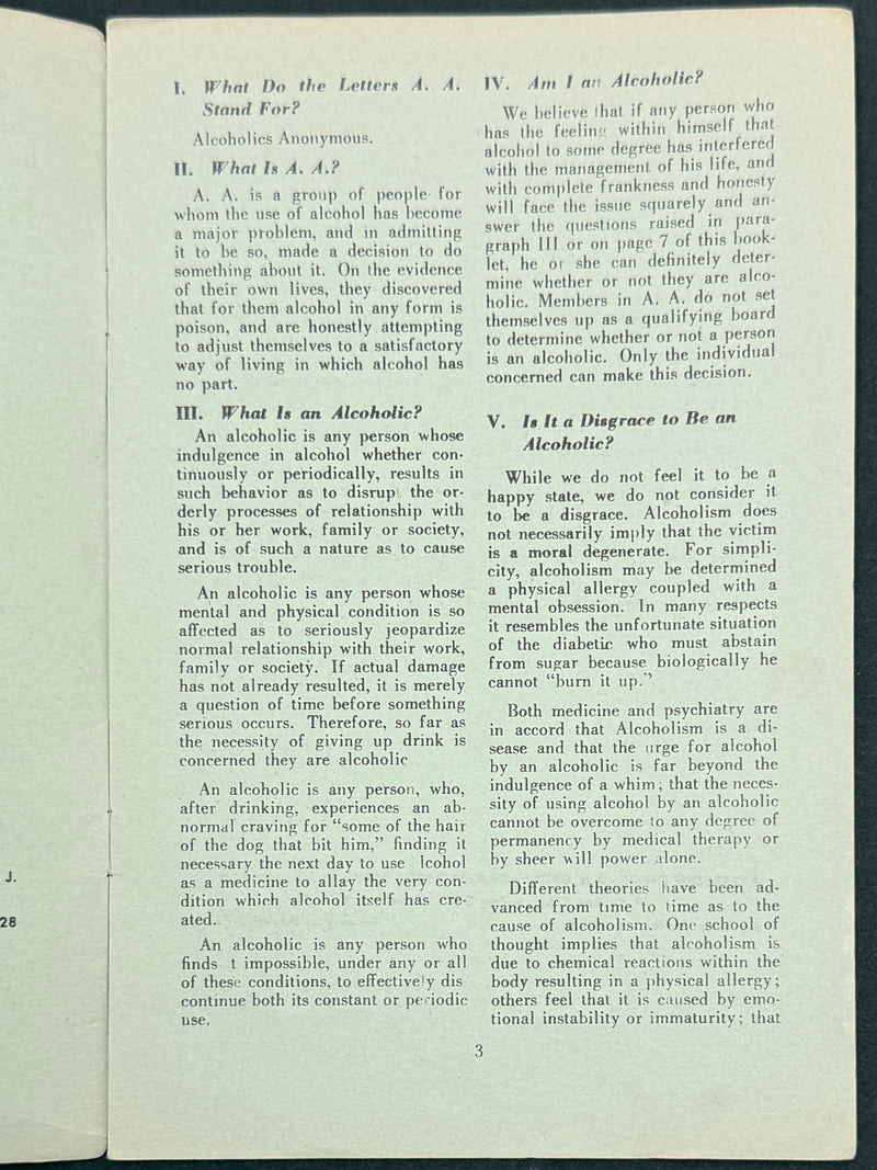 A.A. At Last — Early New Jersey Alcoholics Anonymous Pamphlet