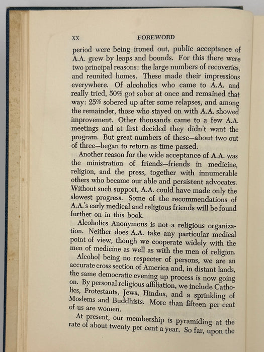 Alcoholics Anonymous Second Edition 3rd Printing with RDJ