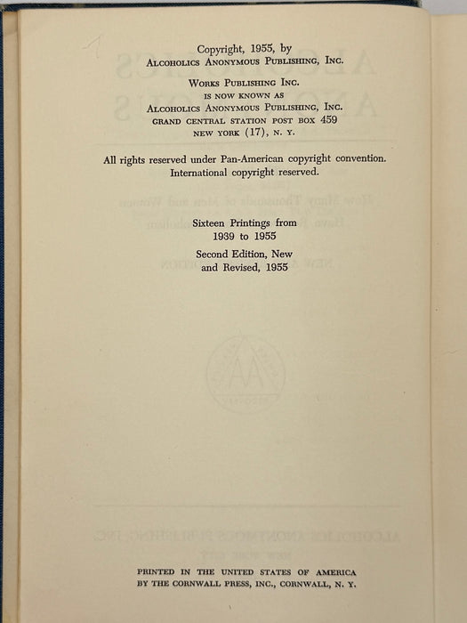 Alcoholics Anonymous Second Edition 3rd Printing with RDJ