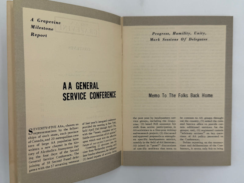 AA Grapevine - General Service Conference - June 1952