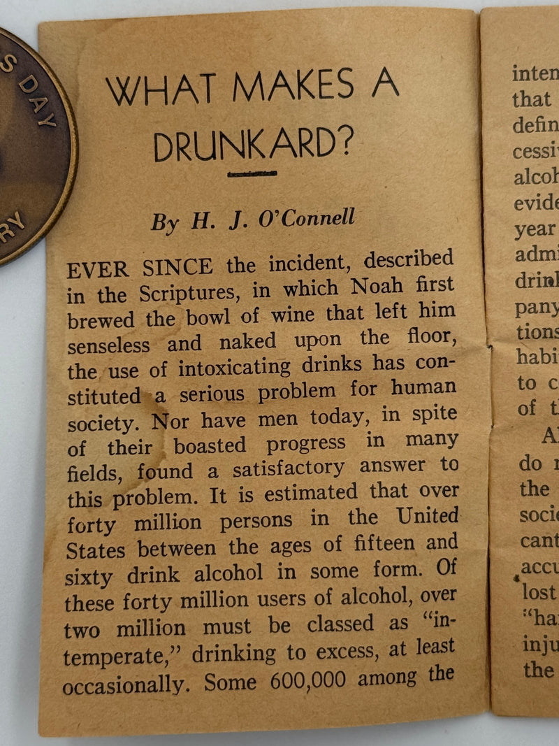 What Makes a Drunkard? by H. J. O’Connel - Pamphlet
