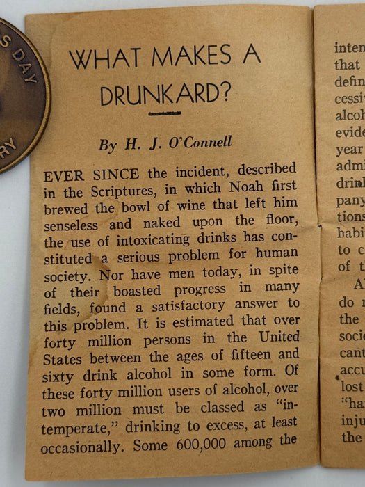 What Makes a Drunkard? by H. J. O’Connel - Pamphlet