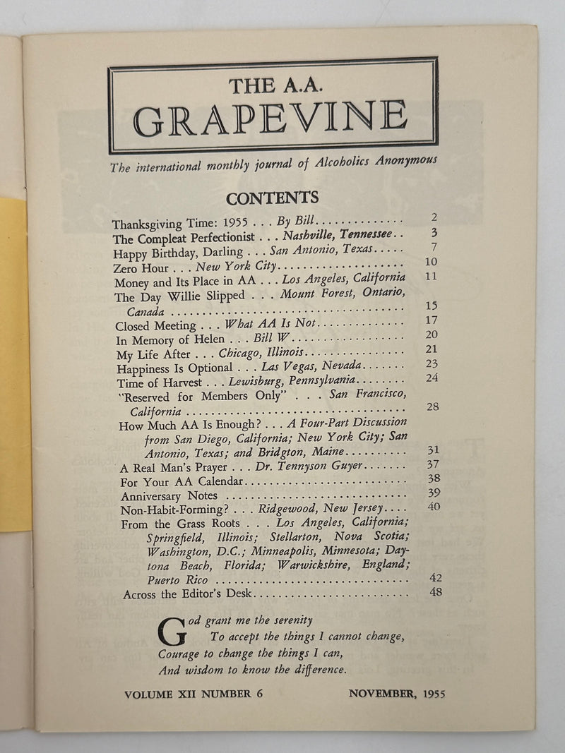 AA Grapevine from November 1955