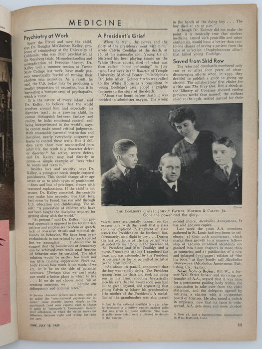 Time Magazine from July 1955 - Saved from Skid Row