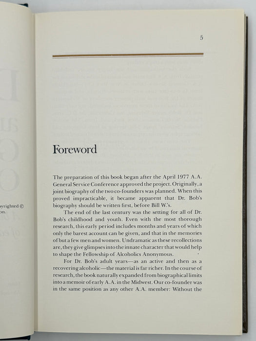 Signed by Nell Wing, Bob(Smitty)& Betty Smith - Dr. Bob and the Good Oldtimers - Second Printing from 1980