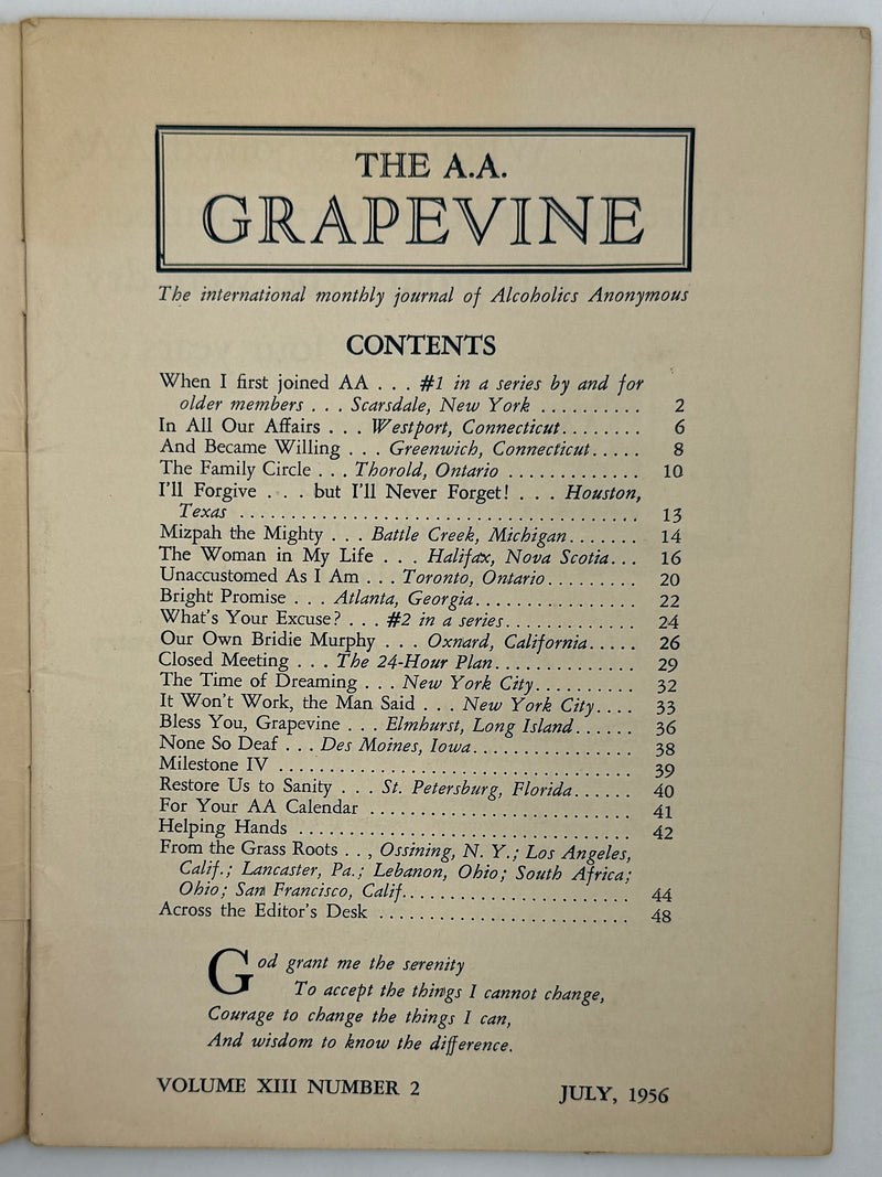 AA Grapevine from July 1956