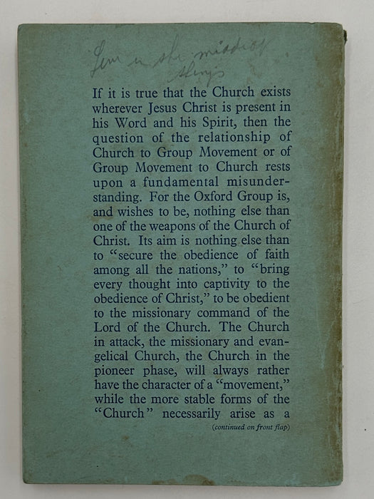 The Church and the Oxford Group by Emil Brunner - First Printing from 1937