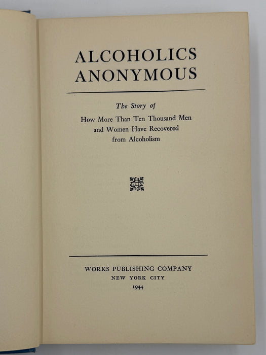 Alcoholics Anonymous First Edition 5th Printing from 1944 - ODJ -  Baby Blue