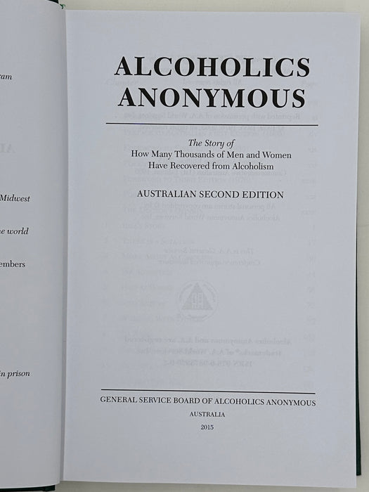 Alcoholics Anonymous Australian Second Edition from 2015 Recovery Collectibles