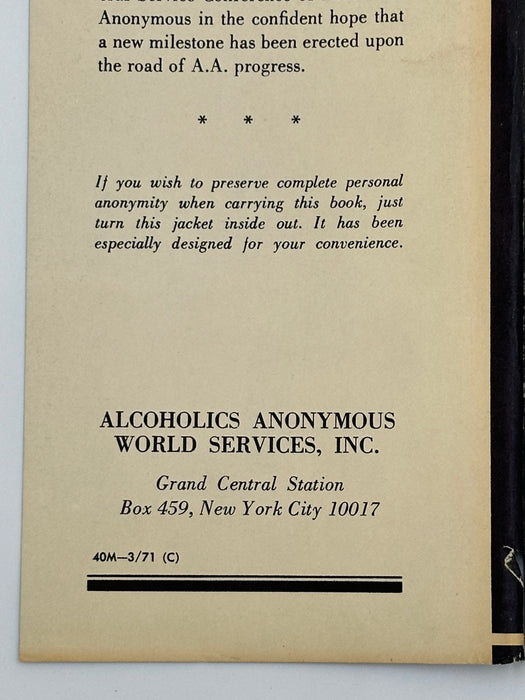 Alcoholics Anonymous Second Edition 12th Printing from 1971 - ODJ