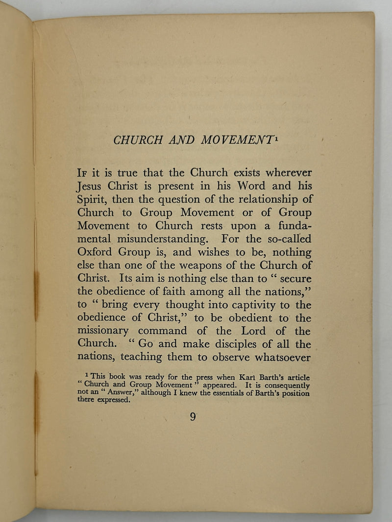 The Church and the Oxford Group by Emil Brunner