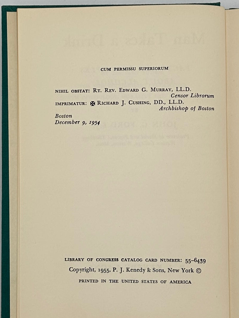 Man Takes A Drink by John C. Ford S.J. - Foreword by Marty Mann