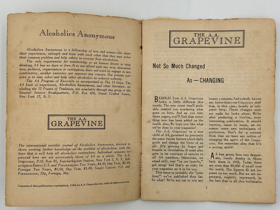 AA Grapevine from September 1949 Recovery Collectibles