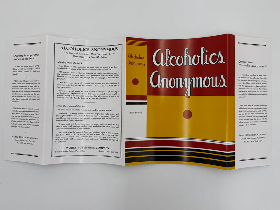 Alcoholics Anonymous First Edition 6th Printing from 1944 with RDJ