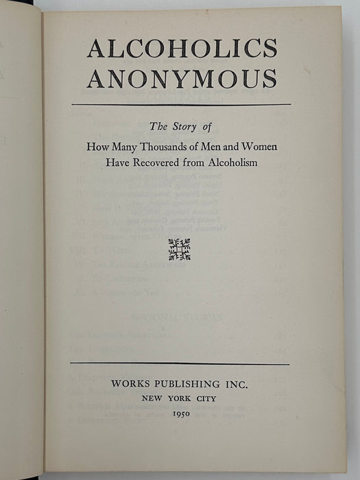 Alcoholics Anonymous First Edition 13th Printing from 1950 - ODJ