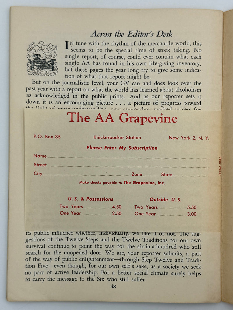 AA Grapevine from February 1956