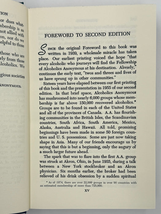 Alcoholics Anonymous Second Edition 16th Printing from 1974 - ODJ