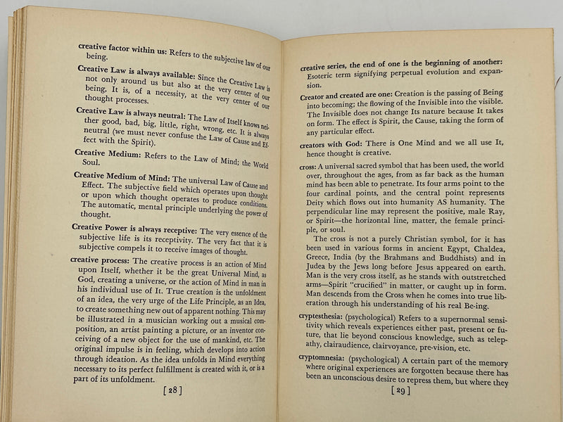 New Thought Terms and Their Meanings by Ernest Holmes - 1942 West Coast Collection