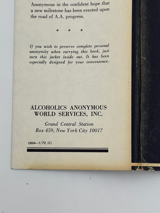 Alcoholics Anonymous 2nd Edition 13th Printing from 1972 - ODJ