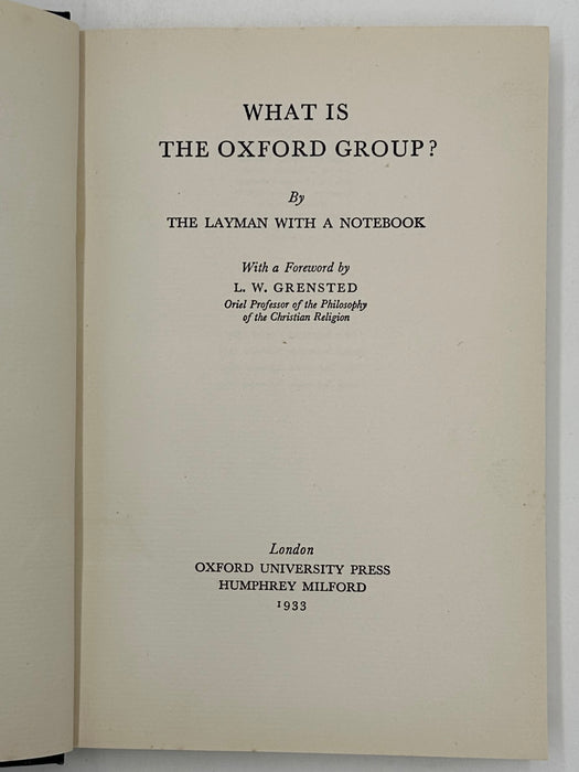 What is The Oxford Group? - Fourth Printing from 1935 West Coast Collection