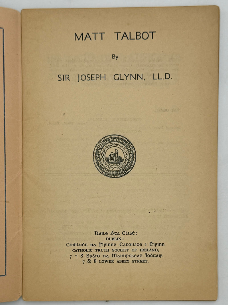 Matt Talbot by Sir Joseph Glynn, LL.D. - 1931